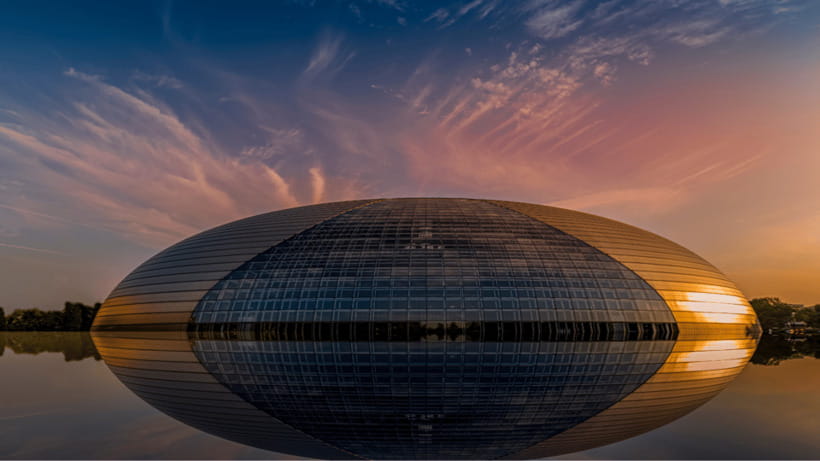 Beijing: Natinonal Center For The Peformance Arts Ticket - Light, water, and the evening view