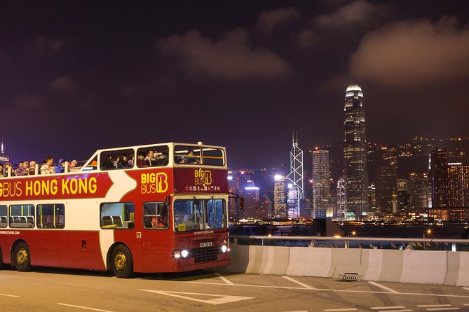 Big Bus Hong Kong Panoramic Night Tour by Open-Top Bus - Hong Kong after dark from the upper deck