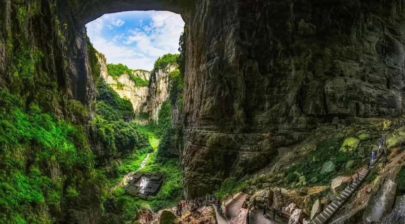 Chongqing One-Day Trip: Wulong's 3 Essentials - Three Natural Bridges beneath a 400-meter sinkhole