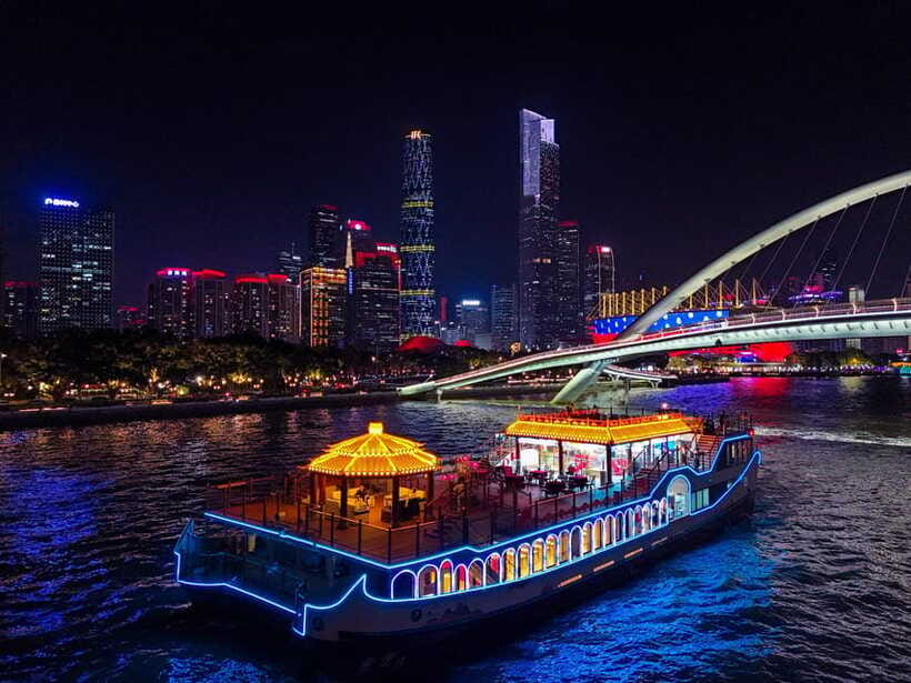 Guangzhou: Roundtrip Cruise Night View from Canton Tower - The route, sight by sight