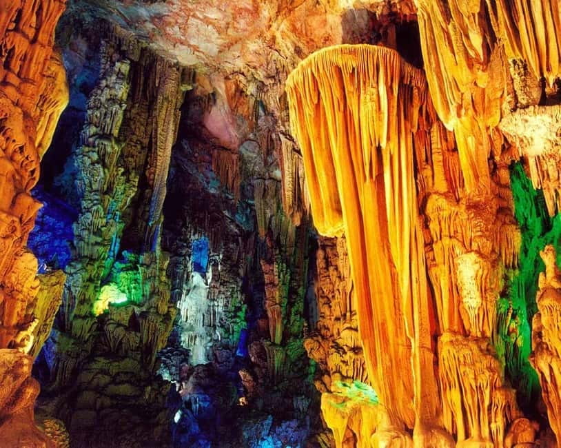 Guilin: 1-Day Cave, Xianggong Hill, Bamboo Boat & Show - Reed Flute Cave: Guilin’s theatrical underground start