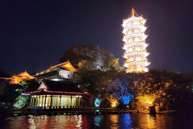 Guilin Four lakes night cruise with the English speaking driver from Guilin hotel - Music fountains, local performances, and cormorant fishing