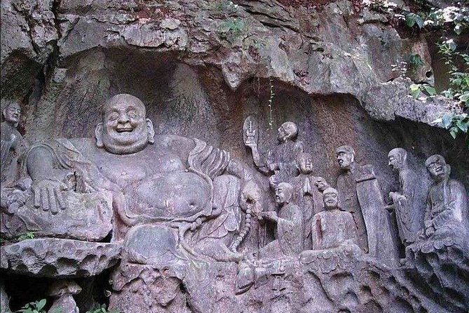 Hangzhou Private Flexible Day Tour with West Lake Boat Cruise - Fei Lai Feng, Buddhist carvings in the stone