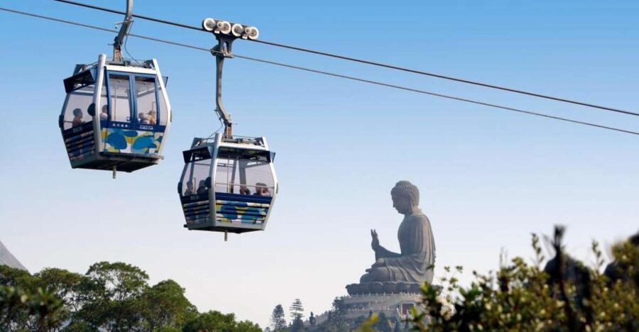 Hong Kong: Dolphin Cruise, Big Buddha & Lantau Island Tour - The cable car ride down to Ngong Ping