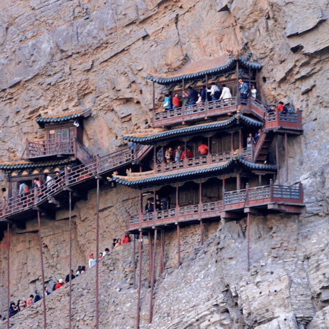 Private Tour Datong Hengshan Hanging Temple Yungang Grottoes - Seeing the Hanging Temple cling to Mount Heng