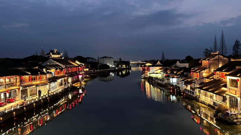 Shanghai: Zhujiajiao Water Town with Calligraphy Experience - Fangsheng Bridge and canal views