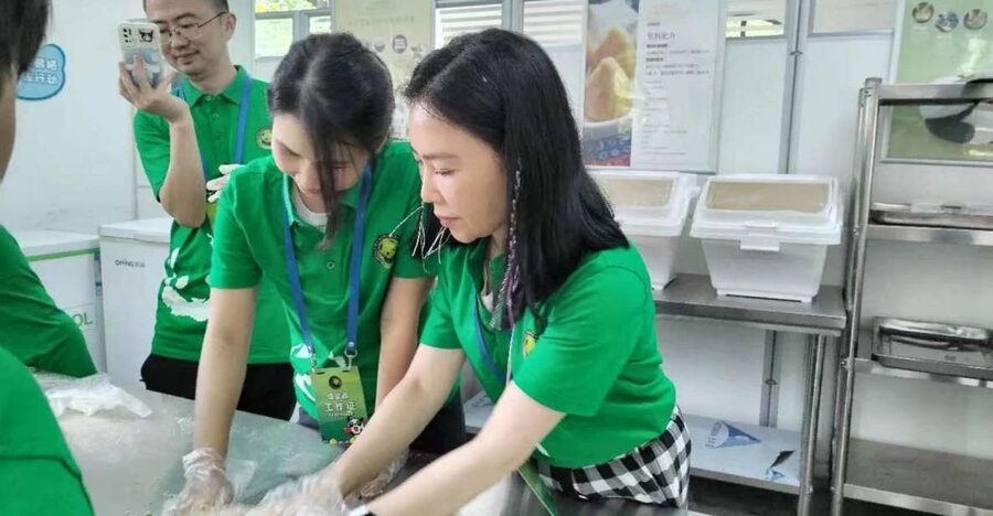 Sichuan: Big Panda Volunteer Day tour - The work: cleaning, food, and panda routines