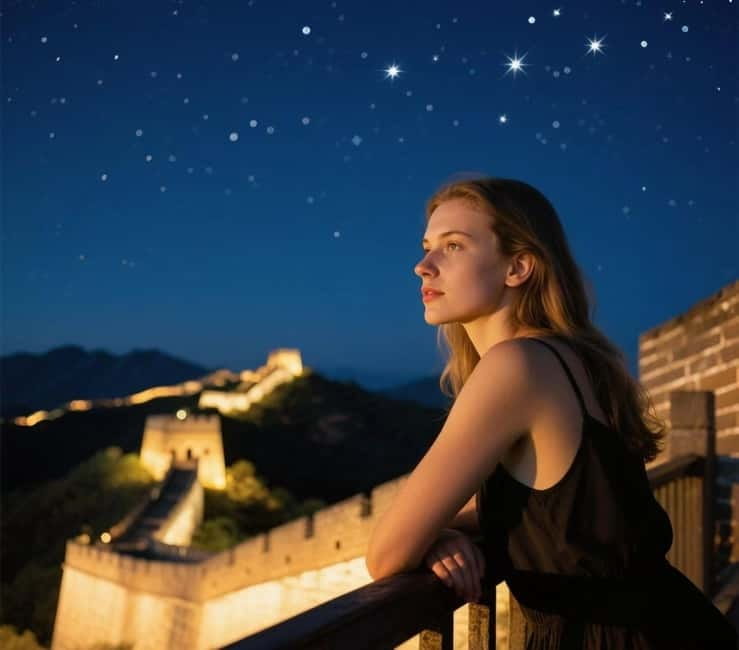 Twilight Glow at Mutianyu Great Wall Evening Bus Tour+Ticket - The lights, music, and evening mood