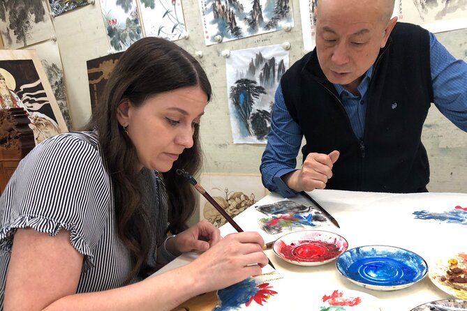 Water Color Class in Beijing - Creating the finished fan